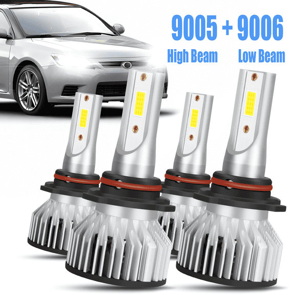 9005+9006 for Scion Tc 2005-2013 Ice Blue Led Headlights Bulb High Low Beam WVKVII