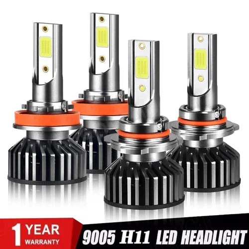 9005 H11 4X Luces Fuertes Para Auto Coche Luz Carro Bulbs LED SUPER Blanco Hi/lo
