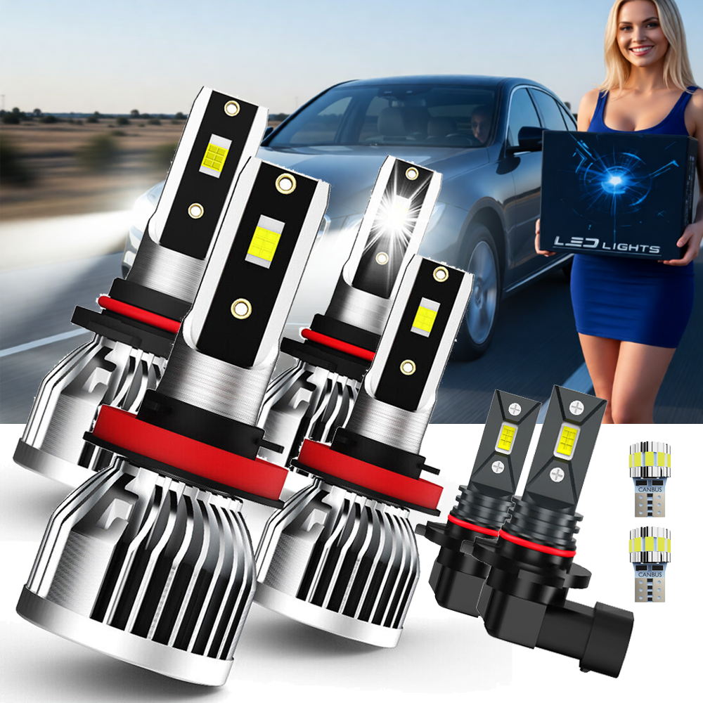 AUIMSOCO 6000K White LED Combo Kit: Hi/Lo Beam & Fog Lights For Acura MDX 2004-2006 (9005/H11/9006) - 6 Bulbs