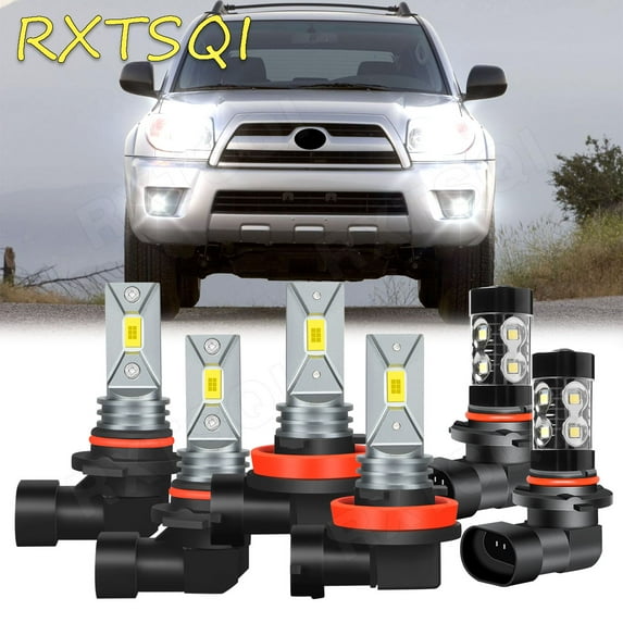 9005 H11 9145 LED Headlight Foglight Bulbs Kit 6000K for Toyota 4Runner 2006-2009,Pack of 6