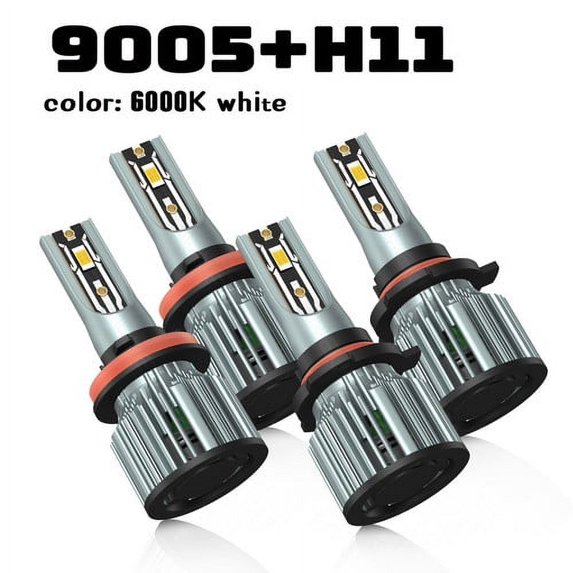9005 H11 Combo LED Headlight High/Low Beam Bulbs 6000K for 2007-2008 Honda Element