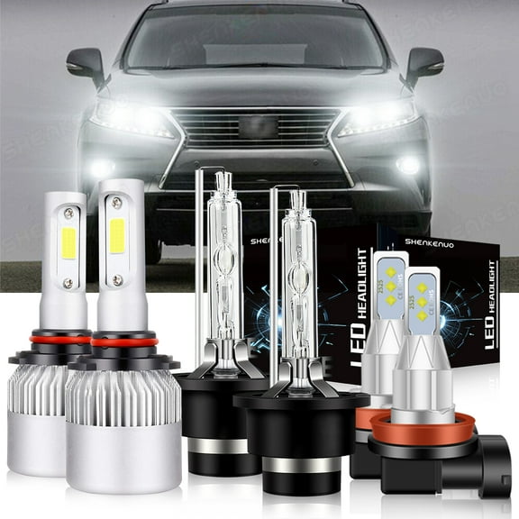 9005 H11 D4S Xenon bulbs for 2010-15 Lexus RX350 LED Headlights High Low Beam 6pc