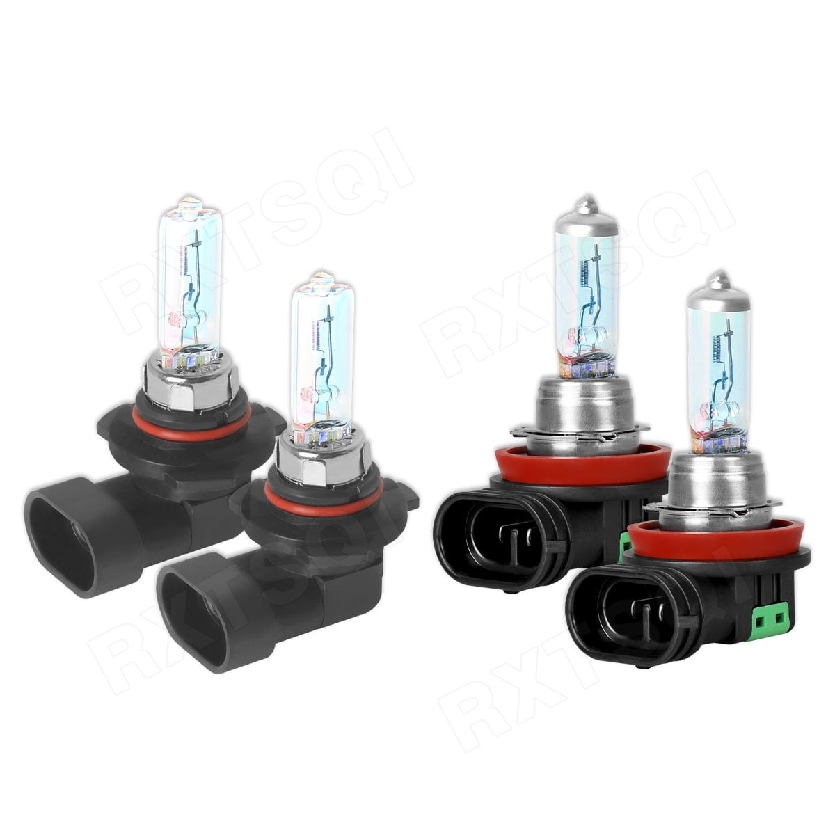 9005 H11 Halogen Headlight Bulbs Combo, High Low Beam Replacement, 4000LM 4200K Warm White, Pack of 4