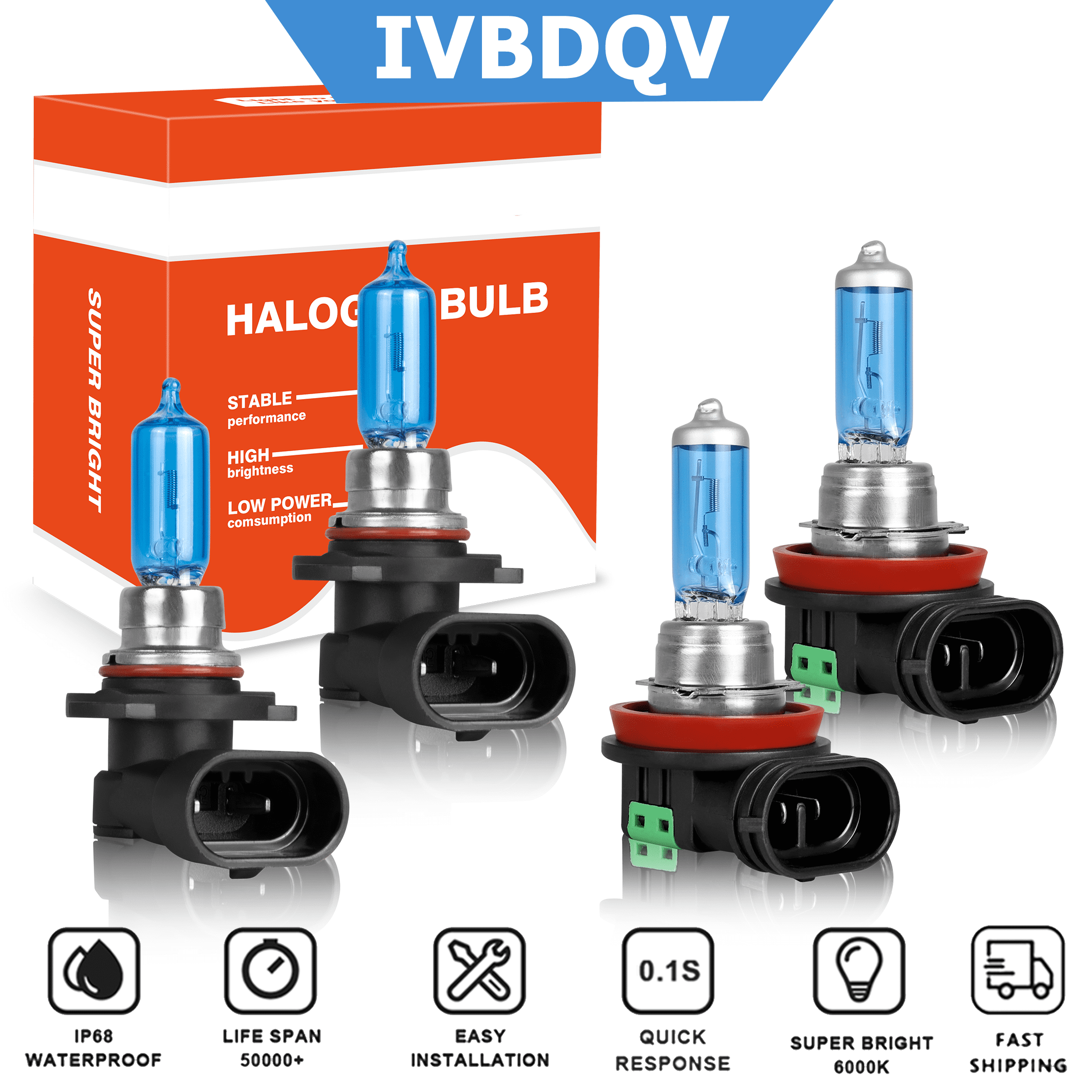 4pcs 9005 hb3 h11 high low beam led headlight combo