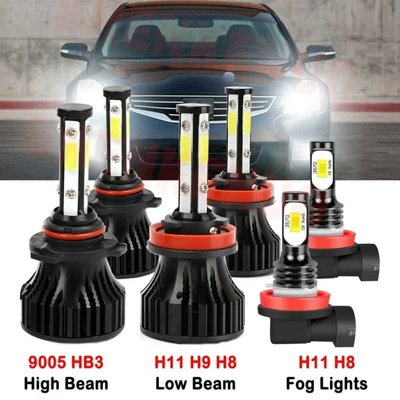 9005 H11 High&Low Beam for Nissan Quest 2010 2011 2012 2013 2014 2015 2016 2017 LED Headlights H11 Fog Lights 6pcs