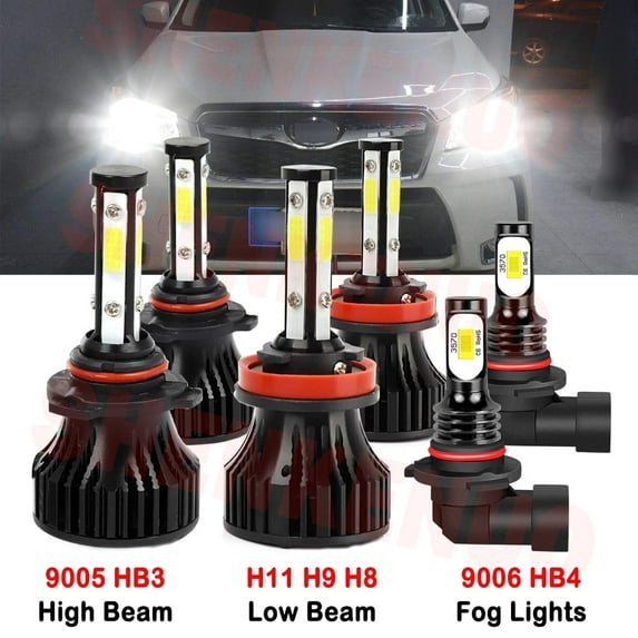 9005 H11 High&Low Beam for Subaru WRX 2012 2014 LED Headlights 9006 Fog Lights 6pcs