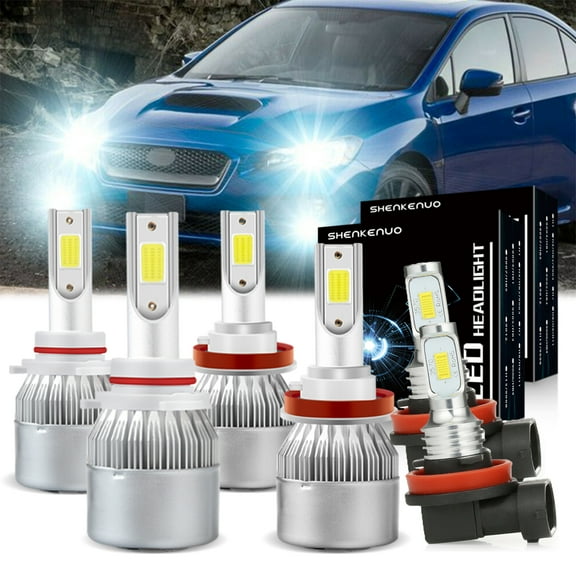 9005 H11 High/Low for Subaru Wrx 2015 2016 2017 2018 2019 2020 LED Headlight Fog Light Bulbs Kit