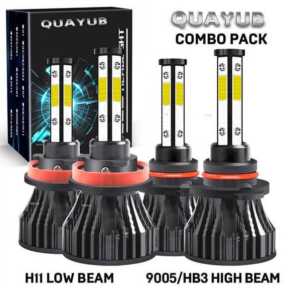 9005+H11 LED Combo COB Headlight Kit Light Bulbs Hi Low Beam 6000K White BRIGHT