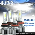 thumbnail image 1 of 9005+H11 LED Headlight Bulb High Low Beam Kit For 07-18 Chevy Silverado 1500 2500,500% Brighter than Halogen, 1 of 10