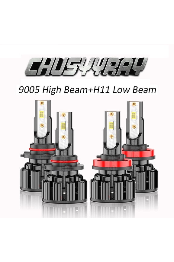9005 H11 LED Headlight High Low Beam Bulbs Upgrade Kit 6000k White 4 Pack