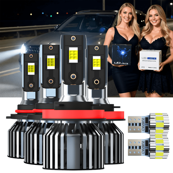 9005 H11 LED Headlight Bulbs Combo For Toyota Tundra 2007-2013Direct Plug and Play, 6500K LED 9005 High BeamH11 Low Beam,T10 License Plate LightCar OEM Replacement, Pack of 6