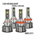 thumbnail image 1 of 9005 H11 LED Headlight Bulbs Conversion Kit High Low Beam 6000K Bright White,HXD, 1 of 13