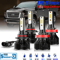 thumbnail image 1 of AQJ 9005 H11 LED Headlight Bulbs for 2017-2023 Nissan Titan High and Low Beam Plug & Play White 6000K, 4 Bulbs, 1 of 12