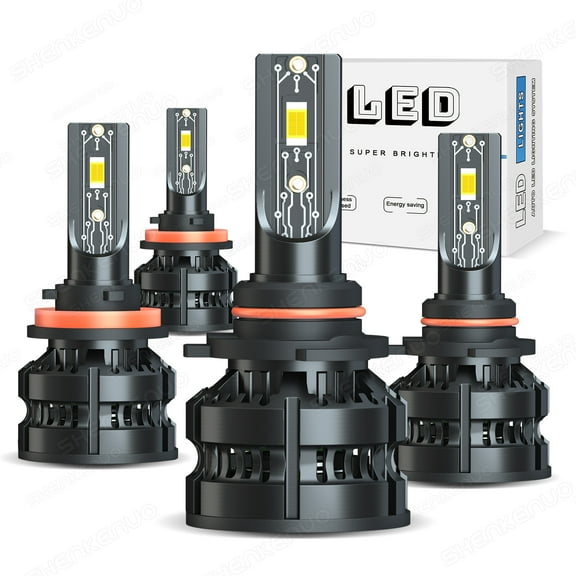 9005 H11 LED Headlight Combo 4 High Low Beam Bulbs Kit Super White Bright Lamps 60W 10000LM