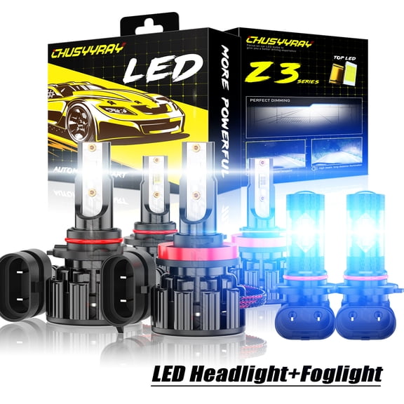 9005+H11 LED Headlight Kit + 9005/9006 Fog lights Compatible for Toyota 4Runner 2006 2007 2008 2009