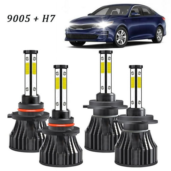 9005 H7 LED Headlight Bulbs High&Low 6000K White For Kia Optima Forte 2017 2018