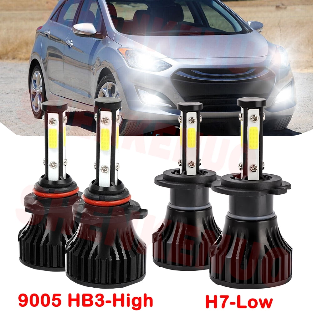 9005 H7 LED Headlight Bulbs for Hyundai Elantra 2019-2020 High&Low Beam ...