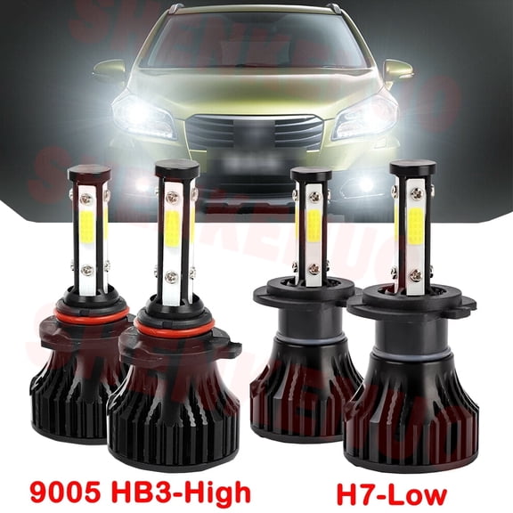 9005 H7 LED Headlight Bulbs for Suzuki Grand Vitara 2006 2007 2008 2009 2010 2011-2015 High&Low Beam 4pcs