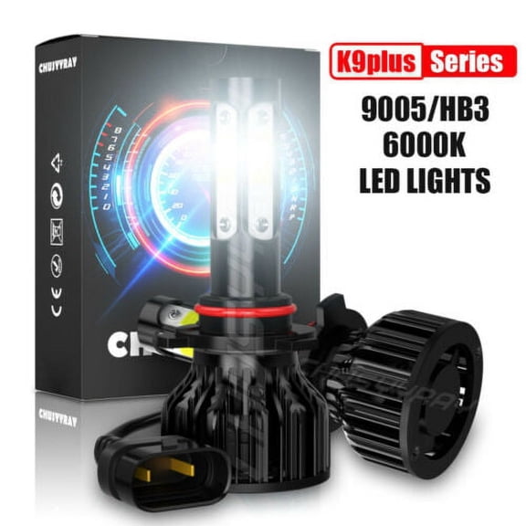 9005/HB3 Brightest LED Headlight Bulbs 600% Brighter High Beam Head Lamp 6000K