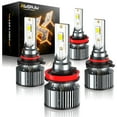 thumbnail image 1 of 9005/HB3 H11/H9/H8 LED Headlight Bulbs Combo, 500% Brighter Super Bright 6000K Cool White LED High Low Beam Conversion Kit, Pack of 4, 1 of 14