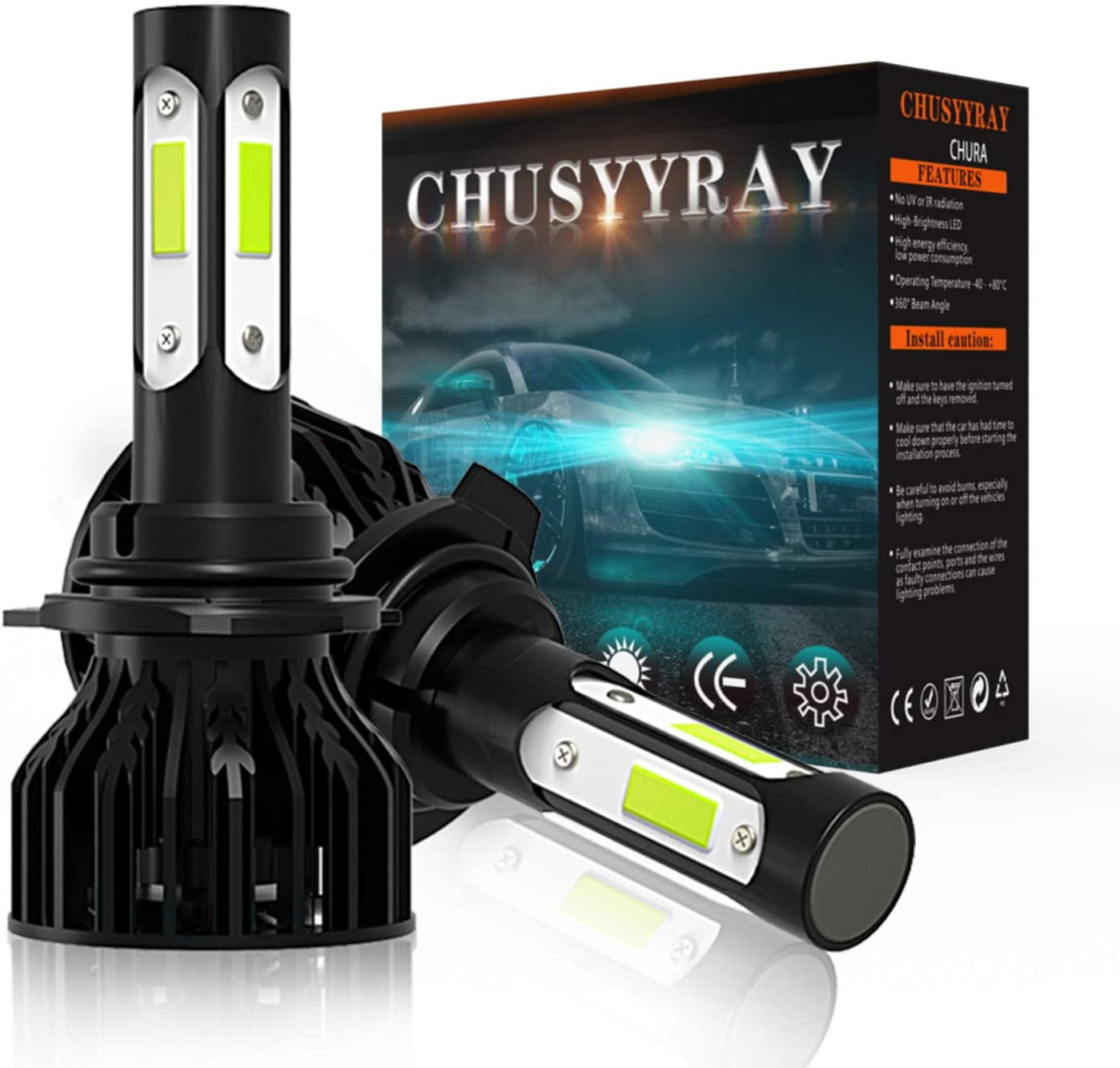 9005 Hb3 LED Headlight Bulbs High Beam Conversion Kit Ip67 Waterproof ...
