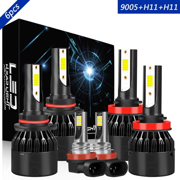 9005 High+H11 Low+H11 Fog Light for Lexus RX350 2010-2015 LED Headlight Bulbs Kit 6x