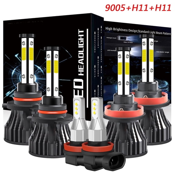 9005 High+H11 Low+H11 Fog Light for Toyota 4Runner 2010-2020 LED Headlight Bulbs White 6pcs