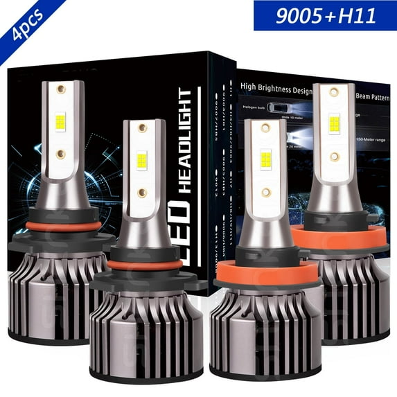 9005 High+H11 Low Light for GMC Terrain 2010-2018 LED Headlight Bulbs White 6000K 4pcs