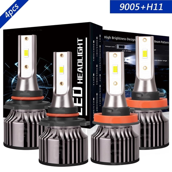 9005 High+H11 Low Light for Honda Pilot 2006-2018 LED Headlight Bulbs White 6000K 4pcs