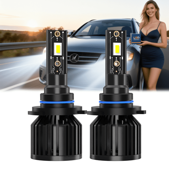 9005 LED Headlight Bulb For 1999 Mitsubishi Eclipse,Standard High Beam or Low Beam or Fog Light Bulb,9005 White Headlight Bulbs,High Brightness Headlight Bulb, Pack of 2