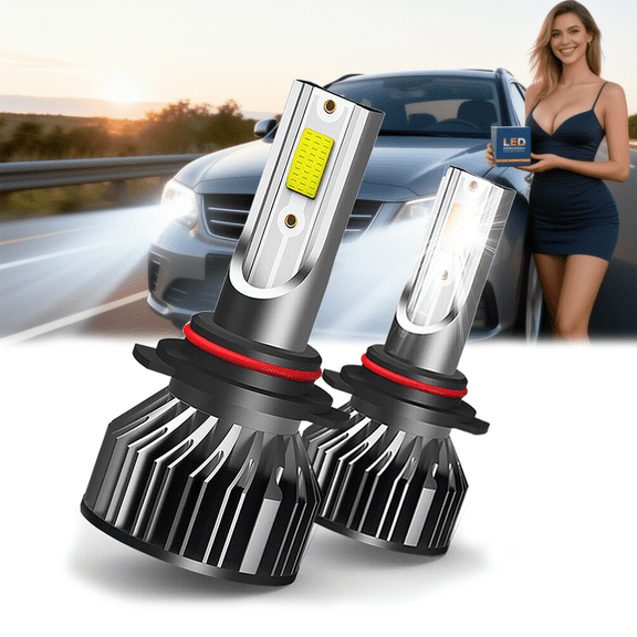 9005 LED Headlight Bulb For 2011 Ford Fiesta,Standard High Beam or Low Beam or Fog Light Bulb,9005 White Headlight Bulbs,High Brightness Headlight Bulb, Pack of 2