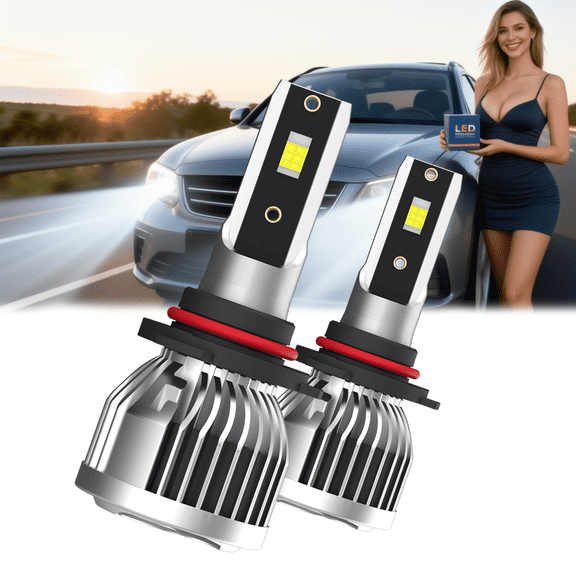 9005 LED Headlight Bulb For 2013 Ford Fiesta,Standard High Beam or Low Beam or Fog Light Bulb,9005 White Headlight Bulbs,High Brightness Headlight Bulb, Pack of 2