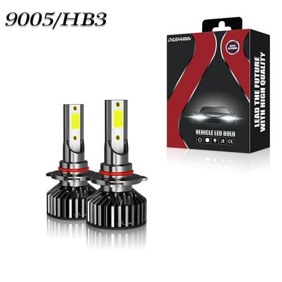 9005 LED Headlight Bulb 9005/H10 High/Low Beam Single Beam 6000K White Pack of 2