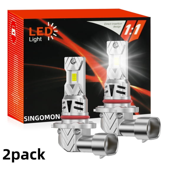 SINGOMON 9005 Upgraded Car Replacement Headlight Bulb with Fan Fog Light for ATV, UTV Off-Road Vehicles, 2 Pack