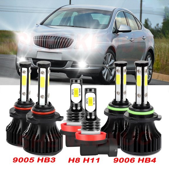 9006 9005 High&Low Beam for Buick Lucerne 2006 2007 2008 2009 2010 2011 LED Headlights H11 Fog Lights 6pcs