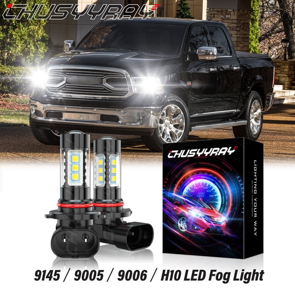 9006 LED Fog Light Bulbs for Dodge RAM 1500 2500 3500 2013 2014 2015 2016 2017 2018 6000K White 2x