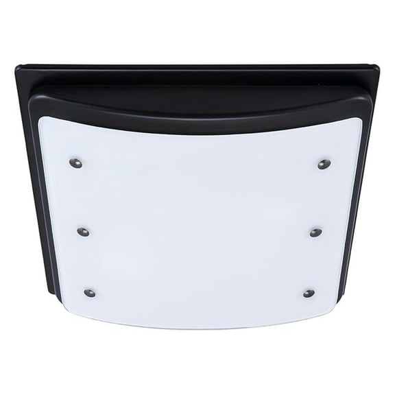 90068 Buckingham Decorative 100 CFM 2.0 Sones Bathroom Ventilation Exhaust Fan with Light & Night-Light, Matte Black