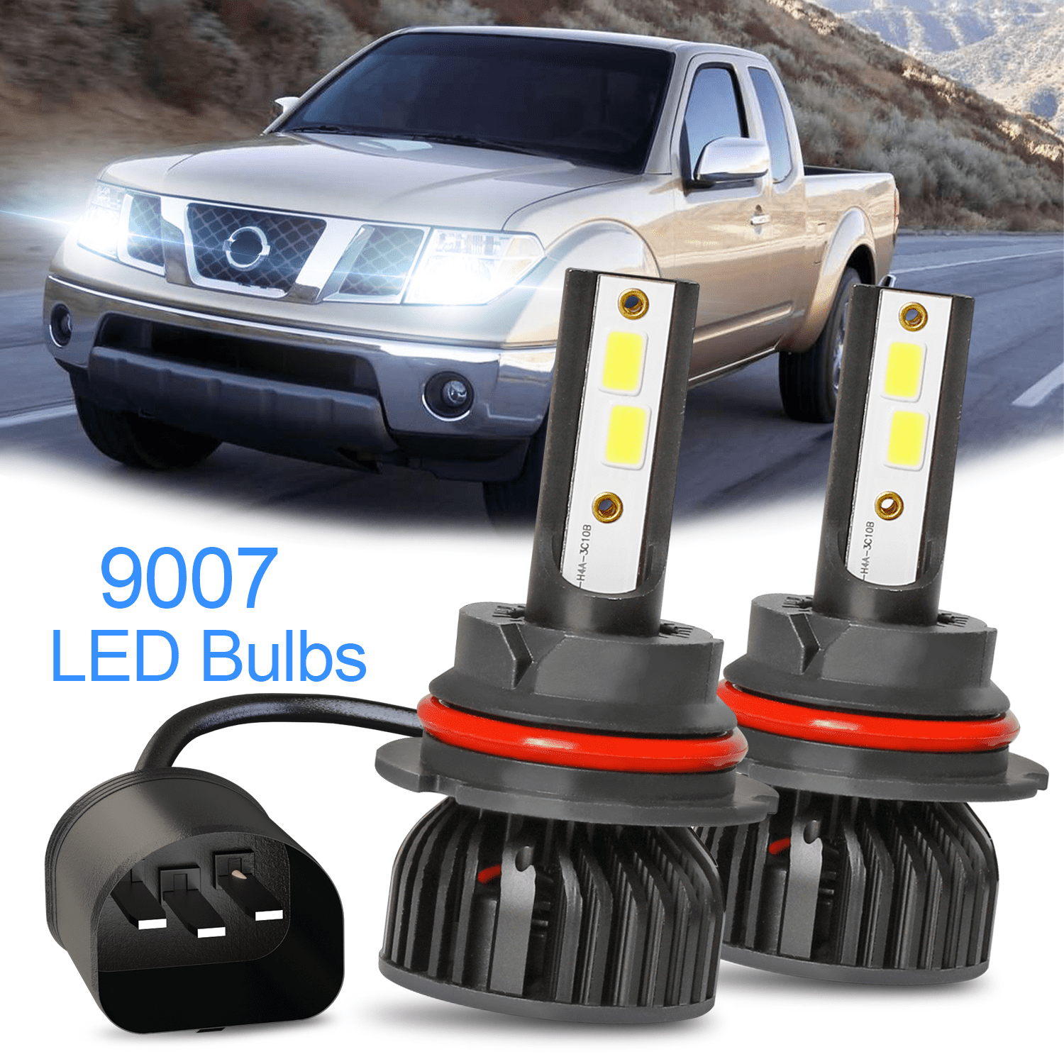 SHENKENUO 9004 LED Headlight Bulbs For Nissan Frontier 1998-2000 – 6000K 50W Hi/Lo Beam, 30,000hrs