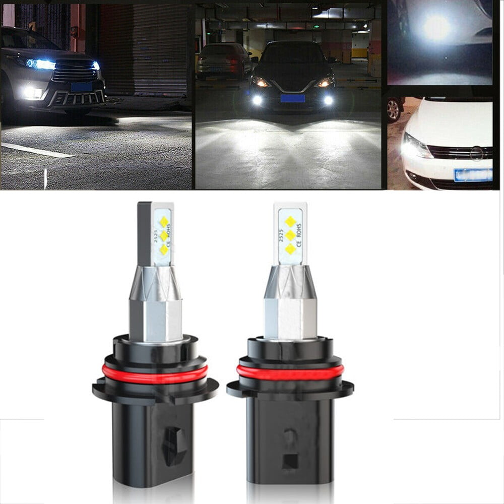 9007 HB5 LED Headlight Bulbs High Low Beam 6000K White Fanless Bright 2X