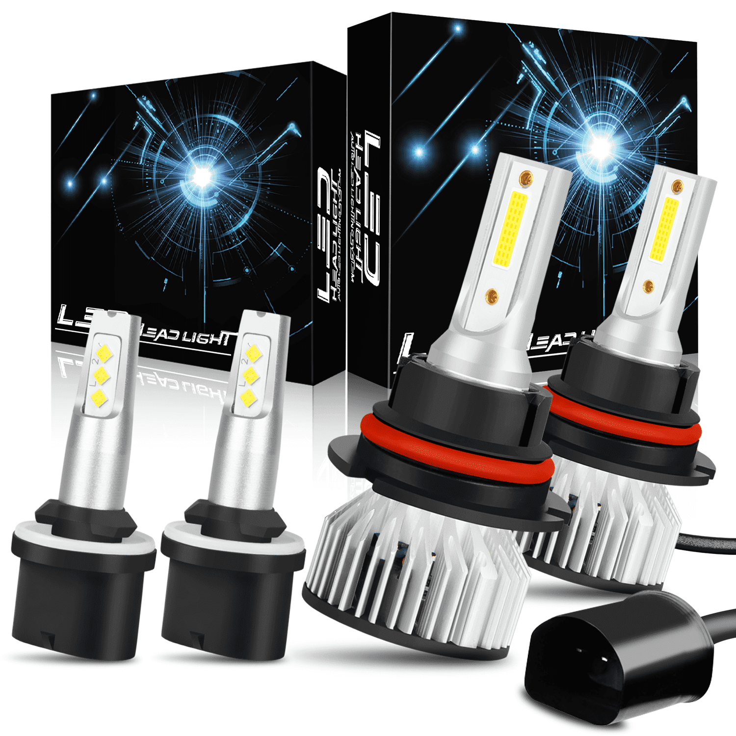 9007 HB5 LED Headlight High Low Beam 880 892 Fog Light 4X Bulbs 6000K for Ford Mustang 1994-2004