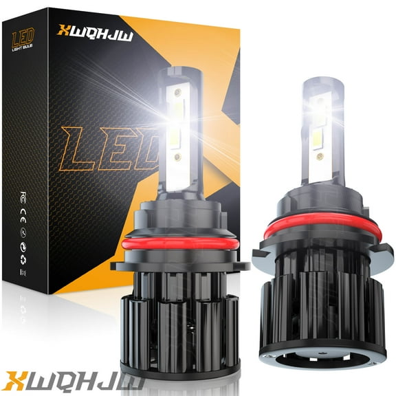 9007/HB5 LED headlight bulb high and low beam 6000K cool white 12000 lumens, strong heat dissipation and durable, pack of 2