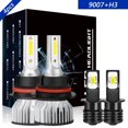 thumbnail image 1 of 9007 Hi-Low Dual Beam+H3 Fog Light for Ford Mustang 1988-1993 LED Headlight Bulbs 6000K White 4x, 1 of 19