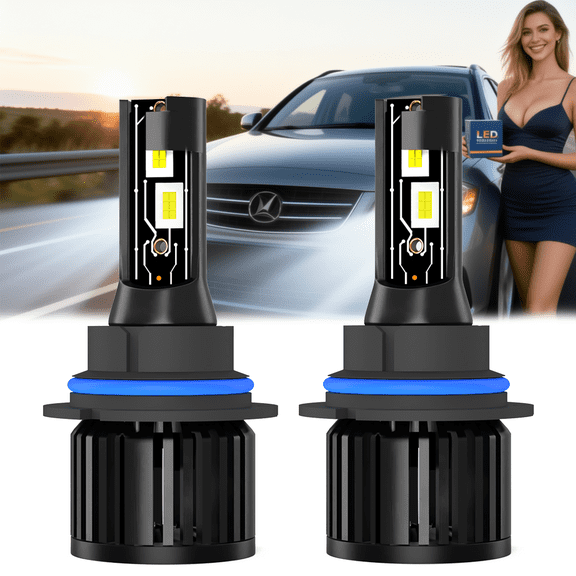 9007 LED Headlight Bulb For 1997 Ford F-250 HD,Standard High Beam or Low Beam or Fog Light Bulb,9007 White Headlight Bulbs,High Brightness Headlight Bulb, Pack of 2