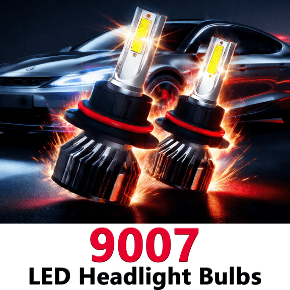 9007 LED Headlight Bulb For 1999-2004 Ford F350/450/550 Super Duty,Standard High Beam or Low Beam,9007 White Headlight Bulbs,High Brightness Headlight Bulb, Pack of 2