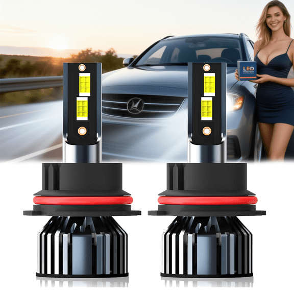 9007 LED Headlight Bulb For 2006-2015 Peterbilt 386,Standard High Beam or Low Beam or Fog Light Bulb,9007 White Headlight Bulbs,High Brightness Headlight Bulb, Pack of 2