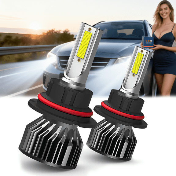 9007 LED Headlight Bulb For 2006-2015 Peterbilt 386,Standard High Beam or Low Beam or Fog Light Bulb,9007 White Headlight Bulbs,High Brightness Headlight Bulb, Pack of 2