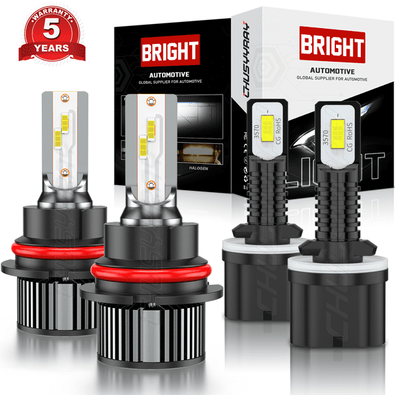 9007 LED Headlight High/Low 880 Fog Light Bulbs Combo 4-Piece For Pontiac Sunfire 2000-2002