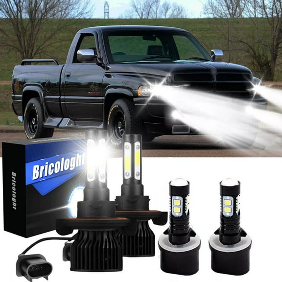 9007 LED Headlight High/Low + 880 Fog Lights bulbs For Dodge RAM 1500 2500 3500 1994-2001