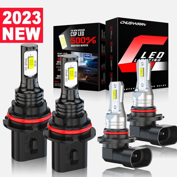 9007 LED Headlight High Low Beam 9145 H10 Fog Light Bulb White For Ford Ranger 2001-2011,Pack of 4