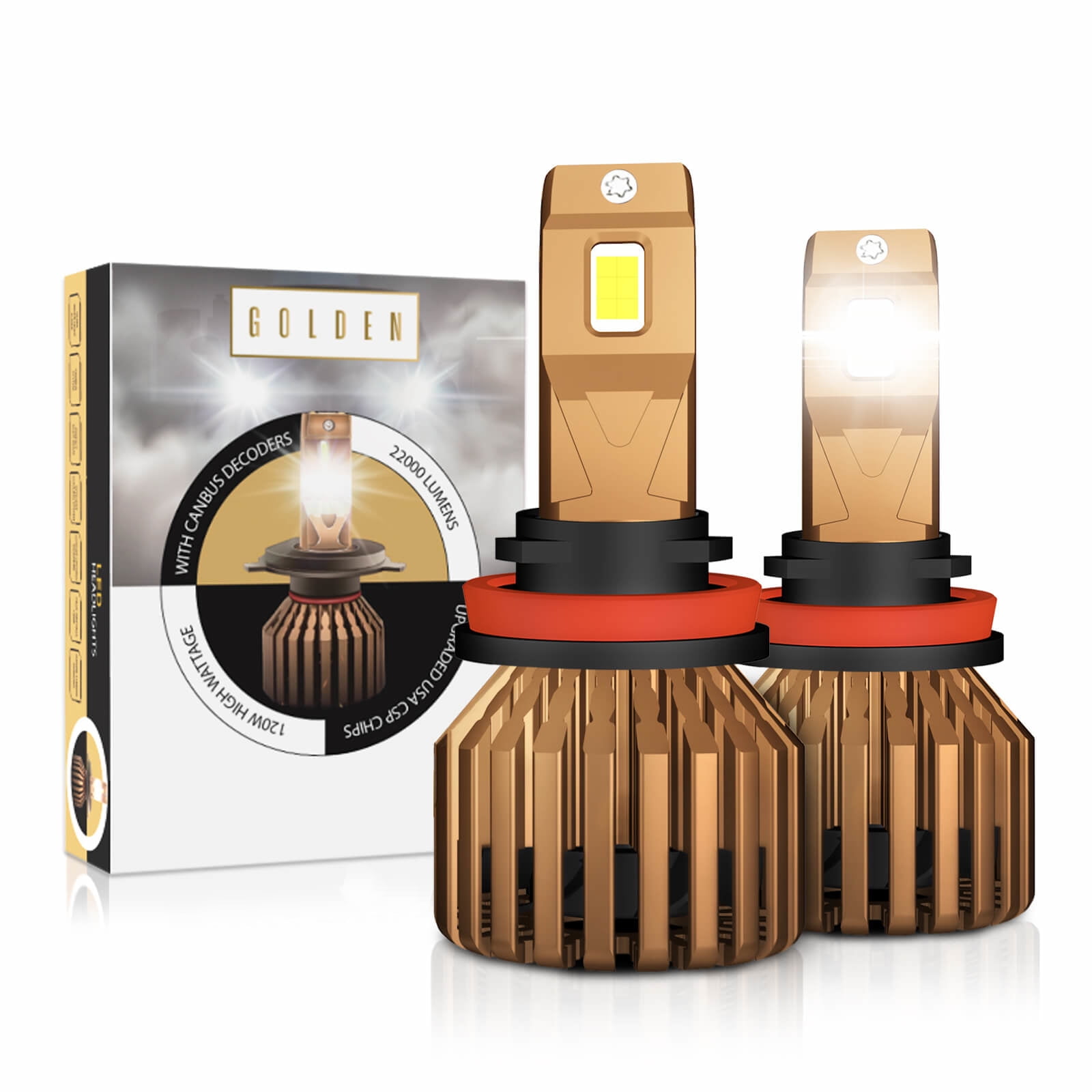 9007 Replacement Headlight Bulbs, 120W 22000LM Fog Lighting Bulb with